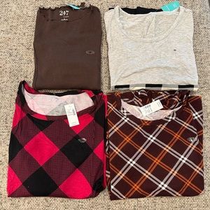 4 24/7 soft long sleeve t’s, brand new with tags. Wrong order sent by Maurice’s.